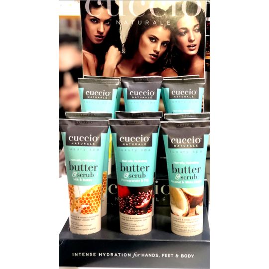 cuccio_butter_tube_scrub_display_scrubs